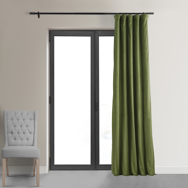 Olive Green Velvet Curtains | Wayfair